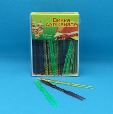 Вилка канапэ 4цв. 1бл.*75шт. (48)
