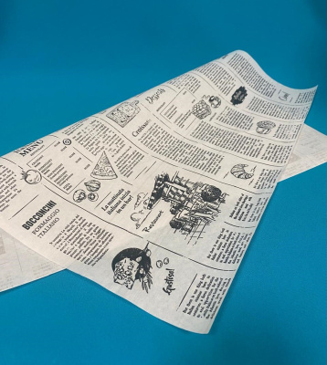 .Оберточная бумага 400*400мм. "Газета Чао!" парафин (500 шт/уп) (108-092) (1)