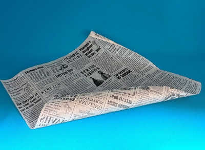 .Оберточная бумага 390*390 подпергамент "Газета беж." (028-100098-001) (1000 шт/уп) 