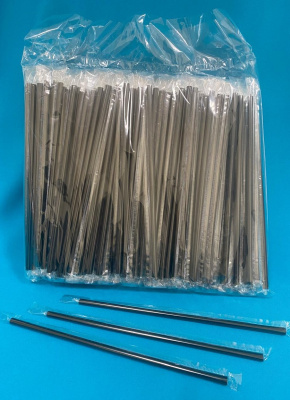 Трубочки для напитков 8*240мм (черные) MILK без изгиба в инд.упак.(пленка)(250/4000)(16уп.) (безнал)