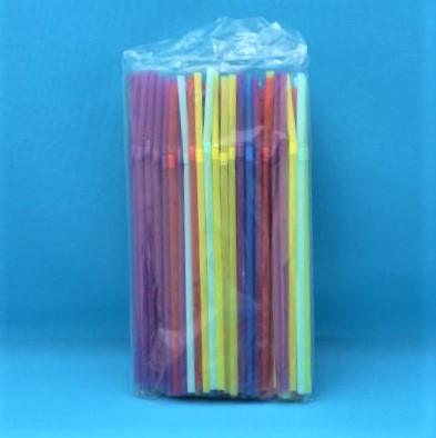 Трубочки для коктейля 5*210мм (цветная) с изгибом (100/12000)