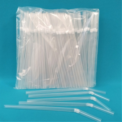 Трубочки для напитков 8*240мм (прозрачные) MILK с изгибом (100/4800) (безнал)