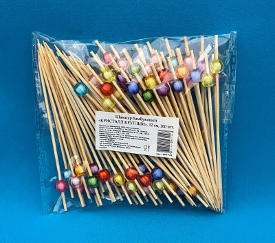 Пика бамбук "Круглый кристалл" 12см. 100шт/уп. (440-735) (40)
