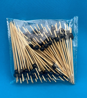 Пика бамбук "Жемчуг черный" 12см.(100шт/уп) (440-720) (40)