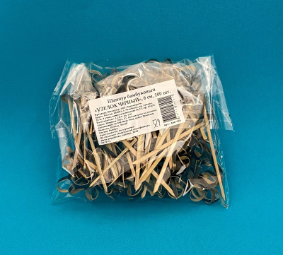 Пика бамбук "Узелок Черный" 6см. 100шт/уп. (440-726) (40)