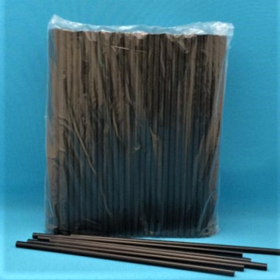 Трубочки для коктейля 8*240мм (черная) MILK без изгиба (250/5750)_