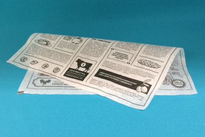 .Оберточная бумага 305*305мм. "Газета" парафин (500 шт/уп) (6) (108-024)