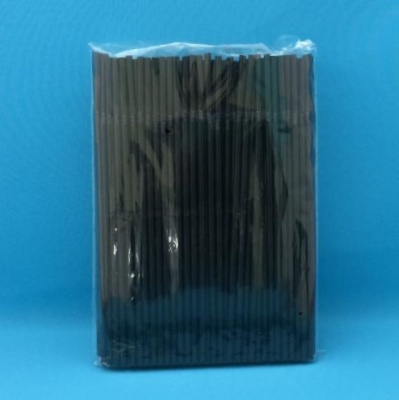 Трубочки для коктейля 5*210мм (черная) с изгибом (250/12000)