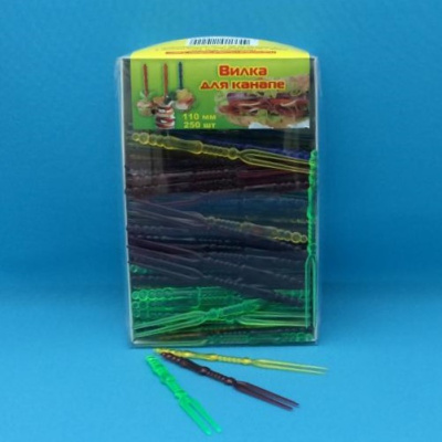 Вилка канапэ 4цв. 1бл.*250шт. (15)