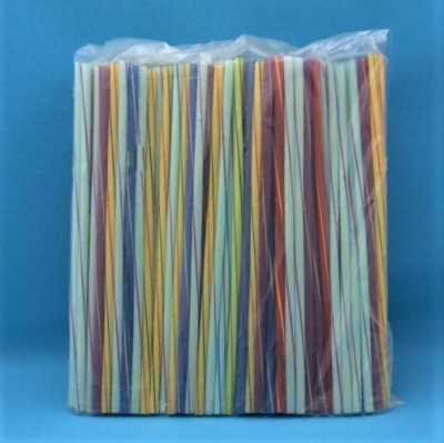 Трубочки для коктейля 8*240мм (полоса) MILK без изгиба витая (250/5750)_
